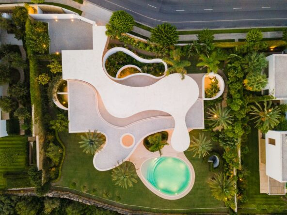 Futuristic Villa in Finca Cortesin Marbella by Vicens & Ramos - Birds Eye View - SK0137