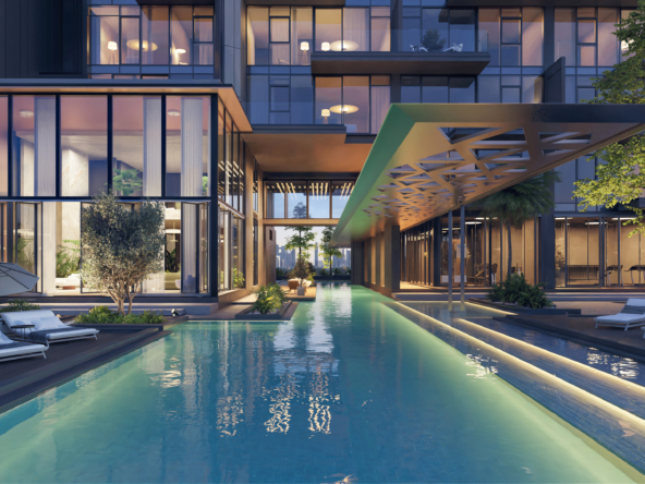 The Highgrove - pool deck -night